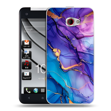 Пластиковый чехол на HTC Butterfly S с принтом синий мрамор Пластиковый чехол на HTC Butterfly S с принтом синий мрамор