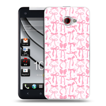 Пластиковый чехол на HTC Butterfly S с принтом Розовые бантики Пластиковый чехол на HTC Butterfly S с принтом Розовые бантики