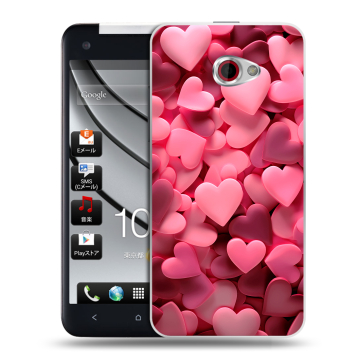 Пластиковый чехол на HTC Butterfly S с принтом розовые сердечки Пластиковый чехол на HTC Butterfly S с принтом розовые сердечки