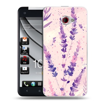 Пластиковый чехол на HTC Butterfly S с принтом цветы лаванда Пластиковый чехол на HTC Butterfly S с принтом цветы лаванда