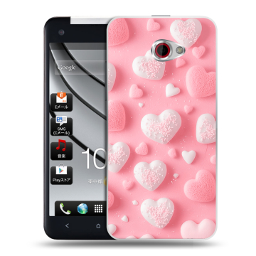 Пластиковый чехол на HTC Butterfly S с принтом Сердечки