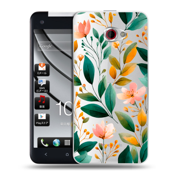 Пластиковый чехол на HTC Butterfly S с принтом Цветы паттерн