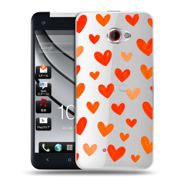 Пластиковый чехол на HTC Butterfly S с принтом Сердечки