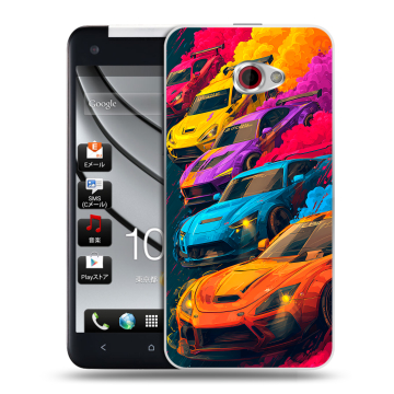 Пластиковый чехол на HTC Butterfly S с принтом Тачки