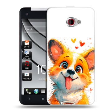 Пластиковый чехол на HTC Butterfly S с принтом корги Пластиковый чехол на HTC Butterfly S с принтом корги