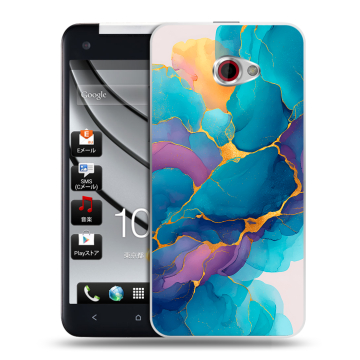 Пластиковый чехол на HTC Butterfly S с принтом Мрамор блестки