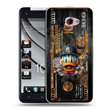 Пластиковый чехол на HTC Butterfly S с принтом Дональд Дак Доллар Пластиковый чехол на HTC Butterfly S с принтом Дональд Дак Доллар