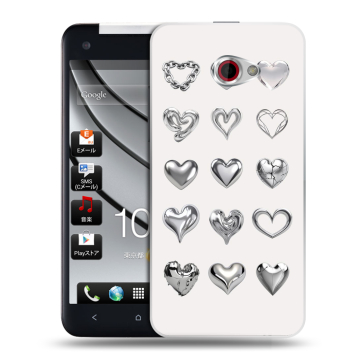Пластиковый чехол на HTC Butterfly S с принтом Y2K сердечки Пластиковый чехол на HTC Butterfly S с принтом Y2K сердечки