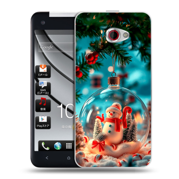Пластиковый чехол на HTC Butterfly S с принтом Новый год