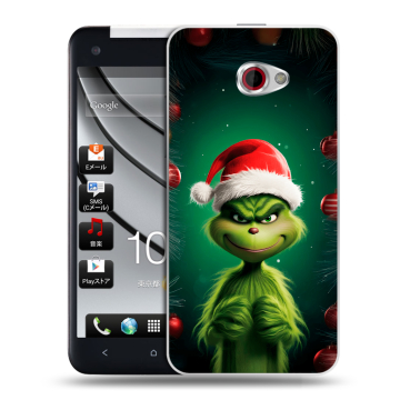 Пластиковый чехол на HTC Butterfly S с принтом Гринч Новый год Рождество