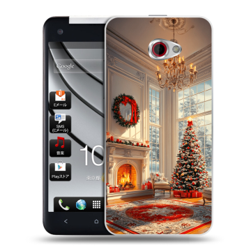 Пластиковый чехол на HTC Butterfly S с принтом Новый год