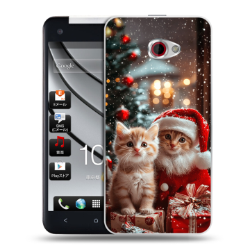 Пластиковый чехол на HTC Butterfly S с принтом Новый год