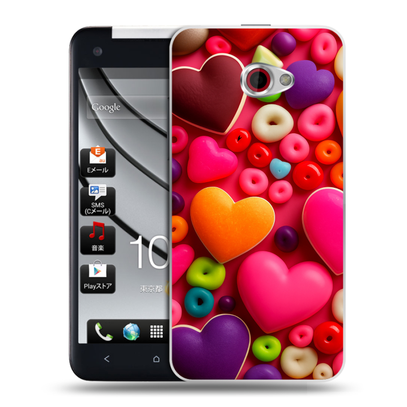 Пластиковый чехол на HTC Butterfly S с принтом Сердечки Пластиковый чехол на HTC Butterfly S с принтом Сердечки