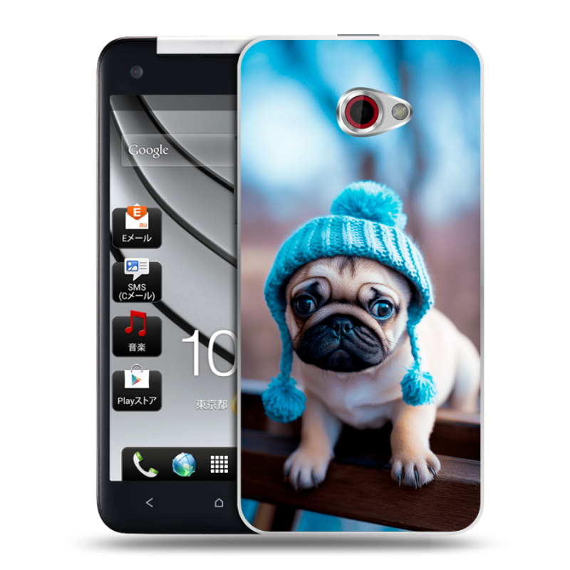 Пластиковый чехол на HTC Butterfly S с принтом Мопс в шапке Пластиковый чехол на HTC Butterfly S с принтом Мопс в шапке