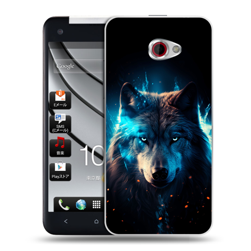 Пластиковый чехол на HTC Butterfly S с принтом Волк ночной Пластиковый чехол на HTC Butterfly S с принтом Волк ночной