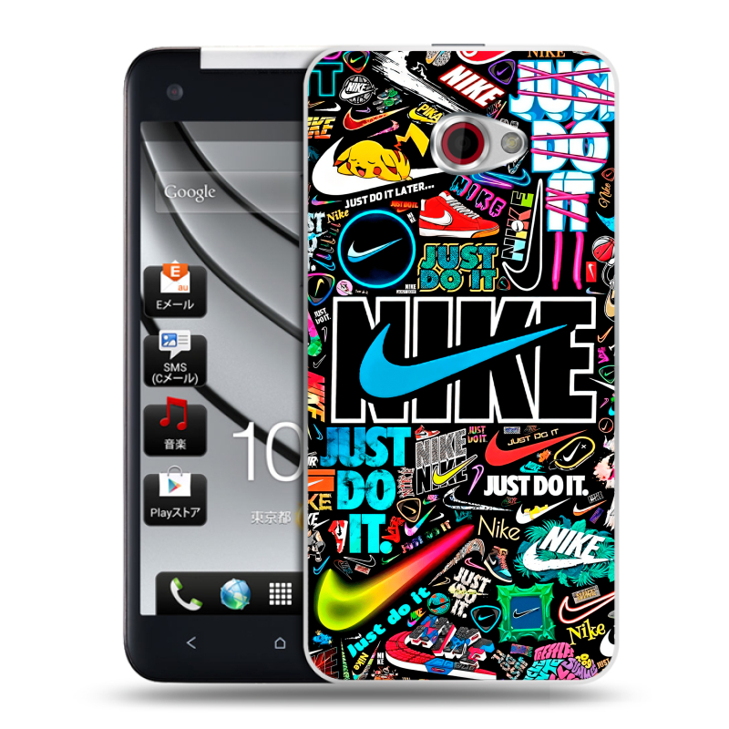 Пластиковый чехол на HTC Butterfly S с принтом найк nike черный Пластиковый чехол на HTC Butterfly S с принтом найк nike черный