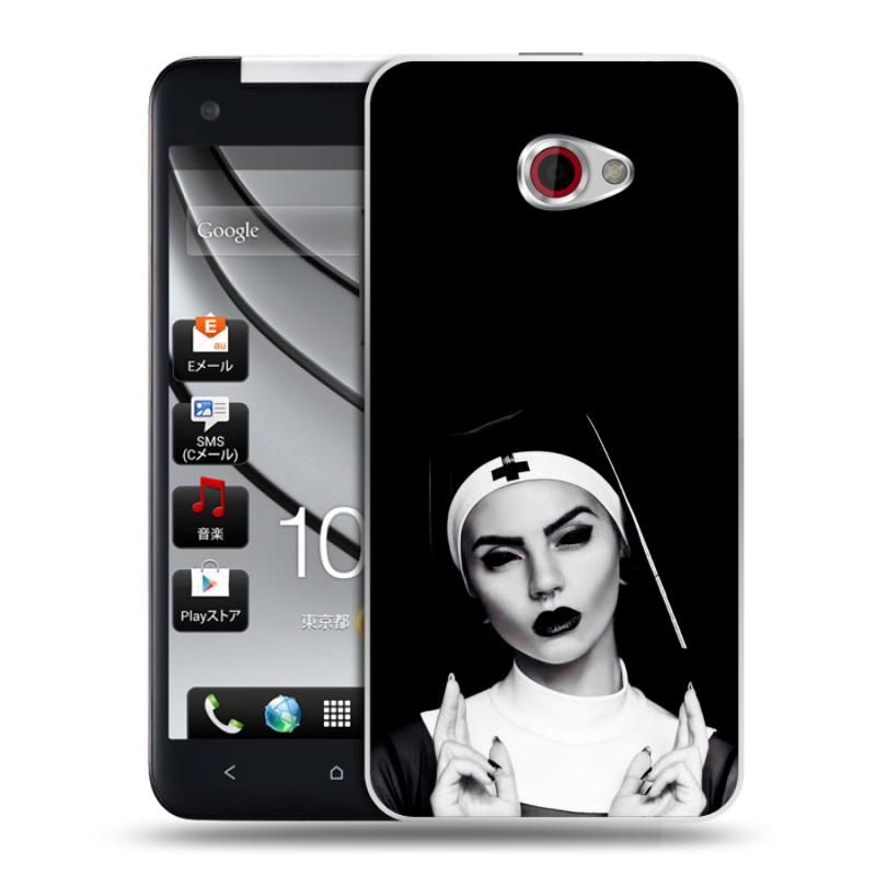 Пластиковый чехол на HTC Butterfly S с принтом монашка Пластиковый чехол на HTC Butterfly S с принтом монашка