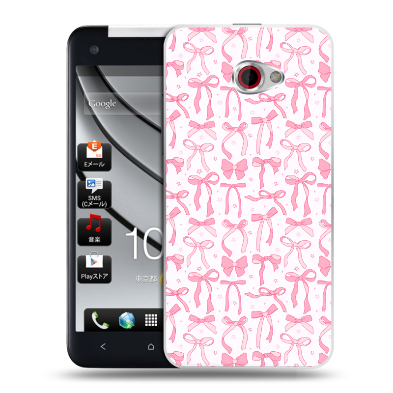 Пластиковый чехол на HTC Butterfly S с принтом Розовые бантики Пластиковый чехол на HTC Butterfly S с принтом Розовые бантики