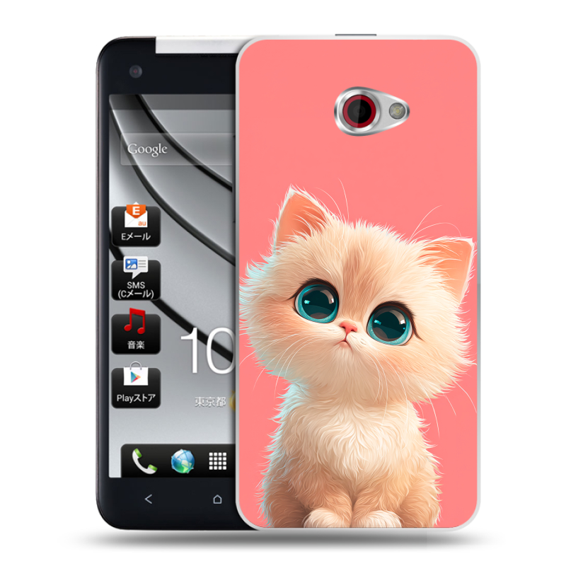 Пластиковый чехол на HTC Butterfly S с принтом Розовый котенок Пластиковый чехол на HTC Butterfly S с принтом Розовый котенок