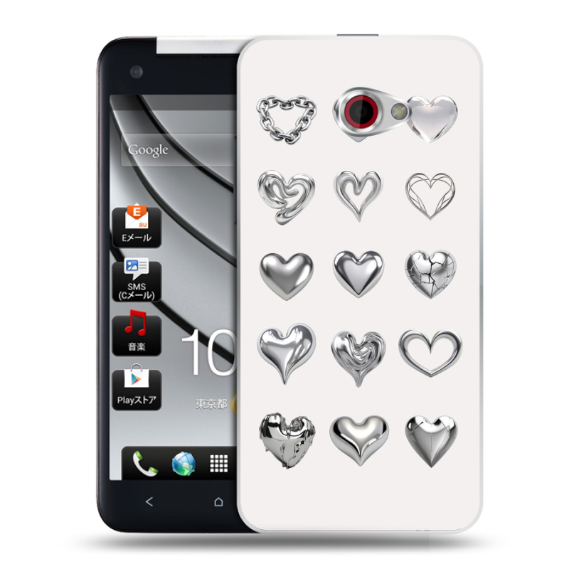 Пластиковый чехол на HTC Butterfly S с принтом Y2K сердечки Пластиковый чехол на HTC Butterfly S с принтом Y2K сердечки