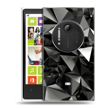 Силиконовый чехол на Nokia Lumia 1020 с принтом Черные кристаллы Силиконовый чехол на Nokia Lumia 1020 с принтом Черные кристаллы
