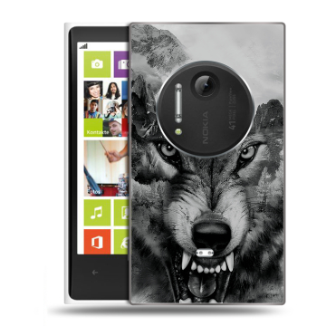 Силиконовый чехол на Nokia Lumia 1020 с принтом Волк Силиконовый чехол на Nokia Lumia 1020 с принтом Волк