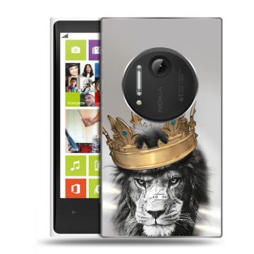 Силиконовый чехол на Nokia Lumia 1020 с принтом Лев с короной Силиконовый чехол на Nokia Lumia 1020 с принтом Лев с короной