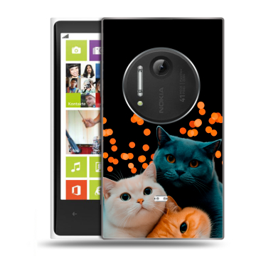 Силиконовый чехол на Nokia Lumia 1020 с принтом Кошки