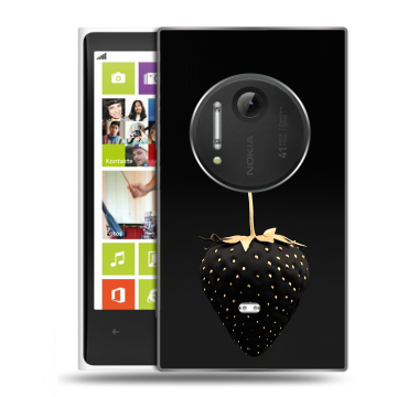 Силиконовый чехол на Nokia Lumia 1020 с принтом Черная клубника Силиконовый чехол на Nokia Lumia 1020 с принтом Черная клубника