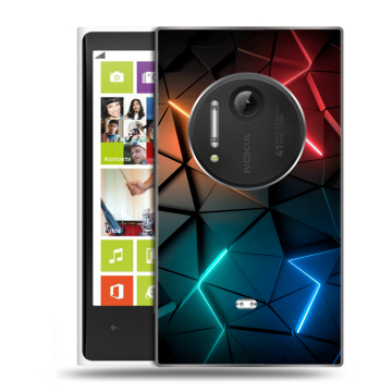 Силиконовый чехол на Nokia Lumia 1020 с принтом Абстракция неон Силиконовый чехол на Nokia Lumia 1020 с принтом Абстракция неон