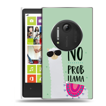Силиконовый чехол на Nokia Lumia 1020 с принтом Лама Силиконовый чехол на Nokia Lumia 1020 с принтом Лама