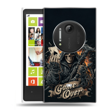 Силиконовый чехол на Nokia Lumia 1020 с принтом Скелет карты