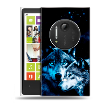 Силиконовый чехол на Nokia Lumia 1020 с принтом Волки Силиконовый чехол на Nokia Lumia 1020 с принтом Волки
