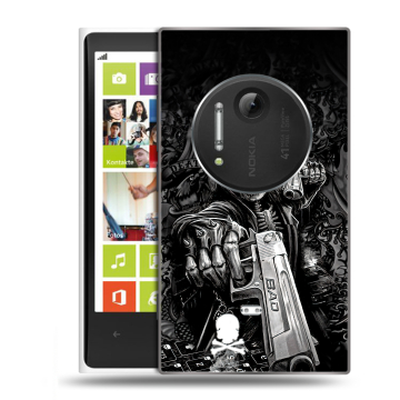 Силиконовый чехол на Nokia Lumia 1020 с принтом Скелет Силиконовый чехол на Nokia Lumia 1020 с принтом Скелет