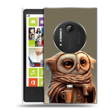 Силиконовый чехол на Nokia Lumia 1020 с принтом Сова Силиконовый чехол на Nokia Lumia 1020 с принтом Сова