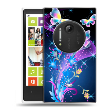 Силиконовый чехол на Nokia Lumia 1020 с принтом Бабочки