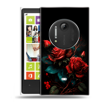 Силиконовый чехол на Nokia Lumia 1020 с принтом Розы красные Силиконовый чехол на Nokia Lumia 1020 с принтом Розы красные