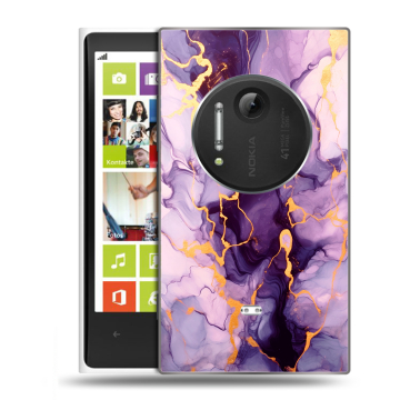 Силиконовый чехол на Nokia Lumia 1020 с принтом Мрамор