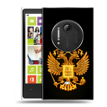 Силиконовый чехол на Nokia Lumia 1020 с принтом Герб России желтый Силиконовый чехол на Nokia Lumia 1020 с принтом Герб России желтый