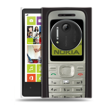 Силиконовый чехол на Nokia Lumia 1020 с принтом Ретро Нокия