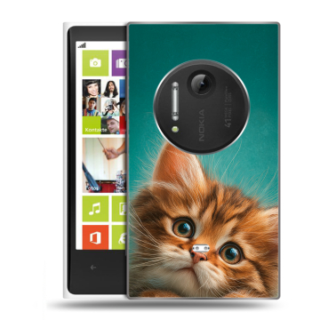 Силиконовый чехол на Nokia Lumia 1020 с принтом котенок