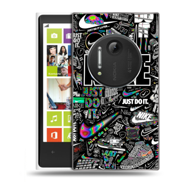 Силиконовый чехол на Nokia Lumia 1020 с принтом Найк