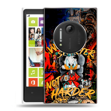 Силиконовый чехол на Nokia Lumia 1020 с принтом Дональд Дак Деньги Силиконовый чехол на Nokia Lumia 1020 с принтом Дональд Дак Деньги