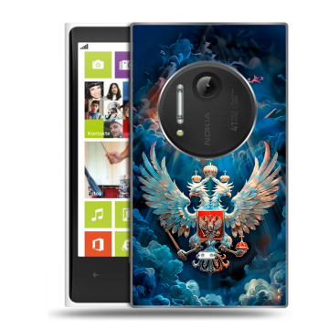 Силиконовый чехол на Nokia Lumia 1020 с принтом Герб флаг России Силиконовый чехол на Nokia Lumia 1020 с принтом Герб флаг России