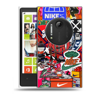 Силиконовый чехол на Nokia Lumia 1020 с принтом Найк Nike яркий Силиконовый чехол на Nokia Lumia 1020 с принтом Найк Nike яркий