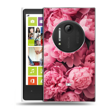 Силиконовый чехол на Nokia Lumia 1020 с принтом цветы пионы Силиконовый чехол на Nokia Lumia 1020 с принтом цветы пионы