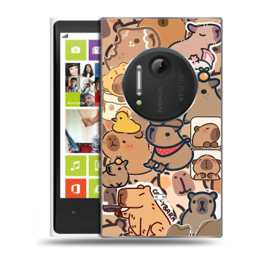 Силиконовый чехол на Nokia Lumia 1020 с принтом капибара