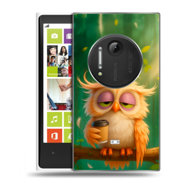 Силиконовый чехол на Nokia Lumia 1020 с принтом сова Силиконовый чехол на Nokia Lumia 1020 с принтом сова
