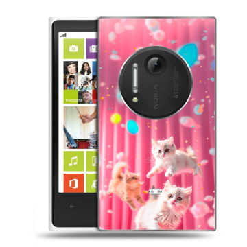 Силиконовый чехол на Nokia Lumia 1020 с принтом милые котики