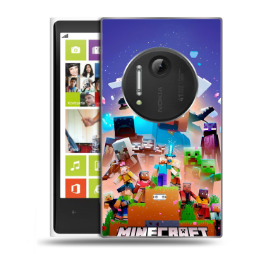 Силиконовый чехол на Nokia Lumia 1020 с принтом Майнкрафт Minecraft
